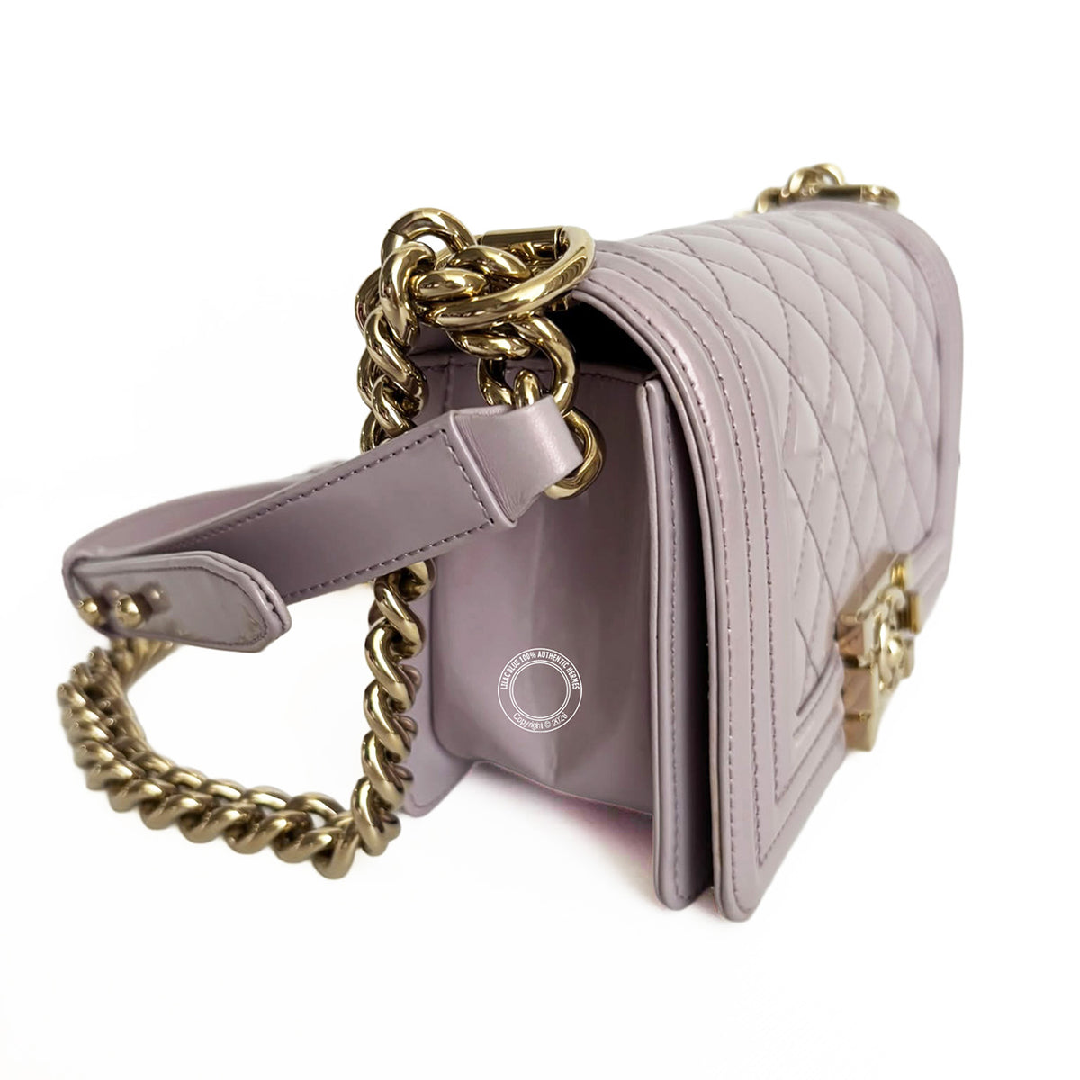 Chanel Boy Bag Light Purple Patent GHW