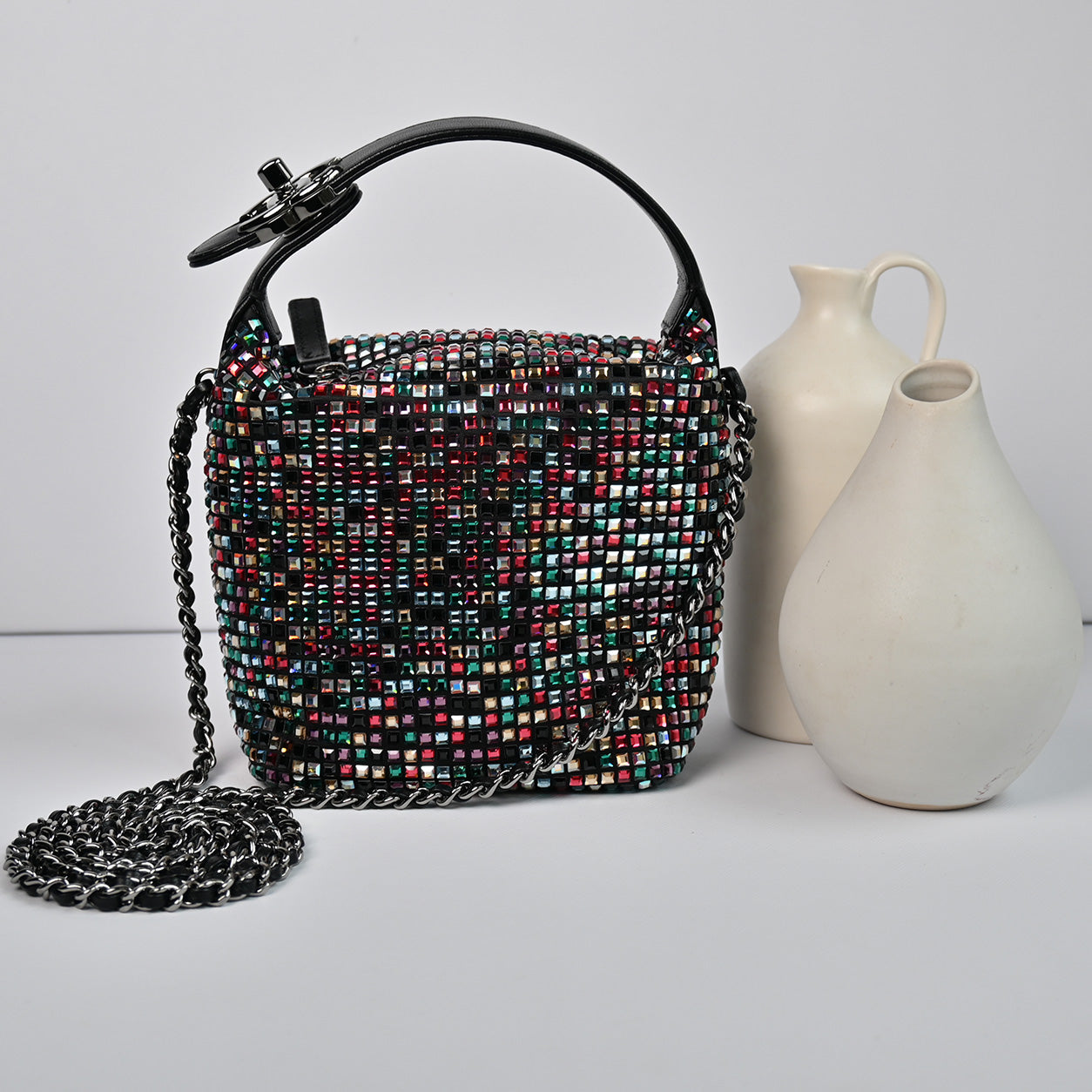 Chanel Perfect Mee Hobo Bag Multicolour with Swarovski Crystals - Preloved