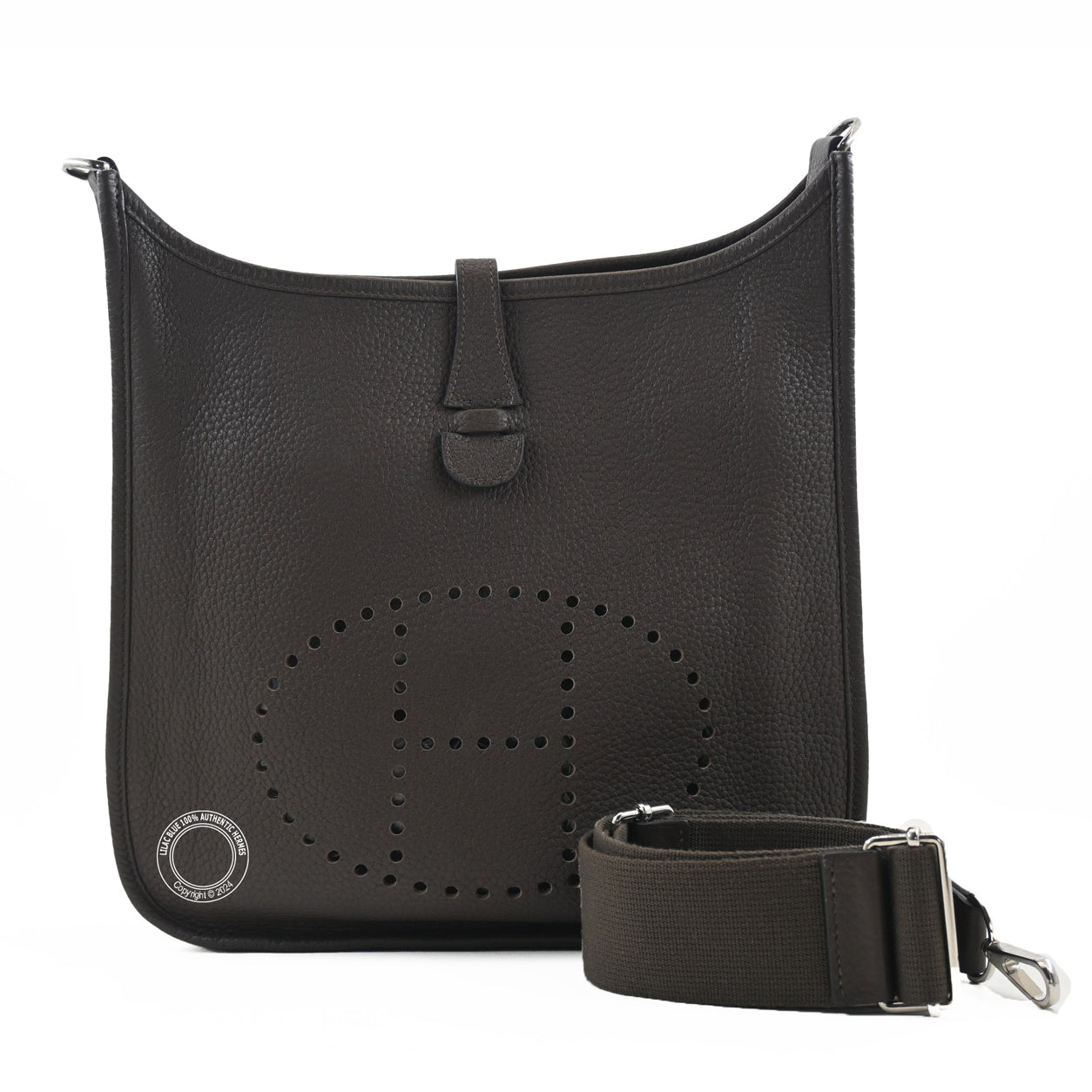 Hermès Evelyne 29cm Chocolate Clemence PHW - Preloved