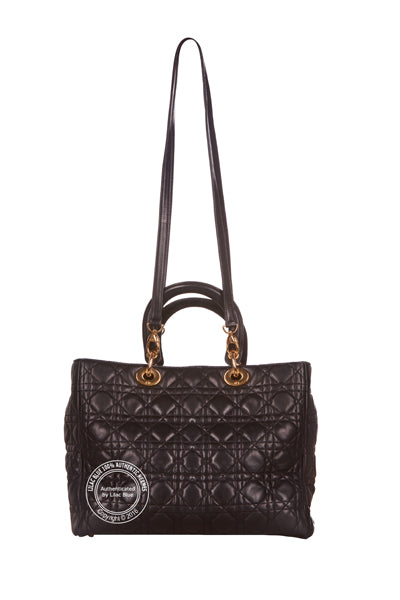 Christian Dior Black Bag. Gold, Lambskin - Preloved