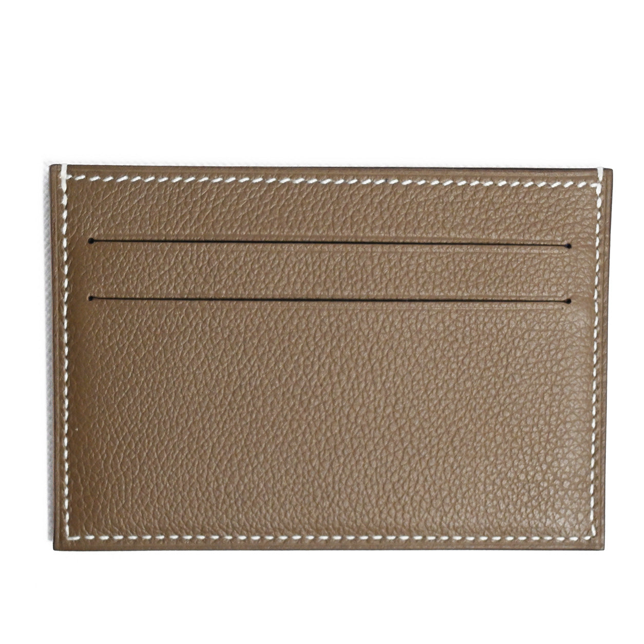 Hermès Citizen Twill Card Holder Etoupe Evercolor