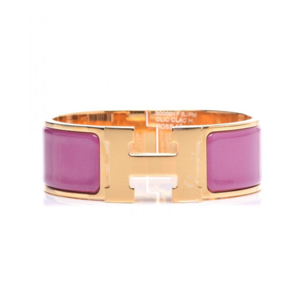 Hermès Clic Clac H Rose Azalea with Rose Gold Hardware