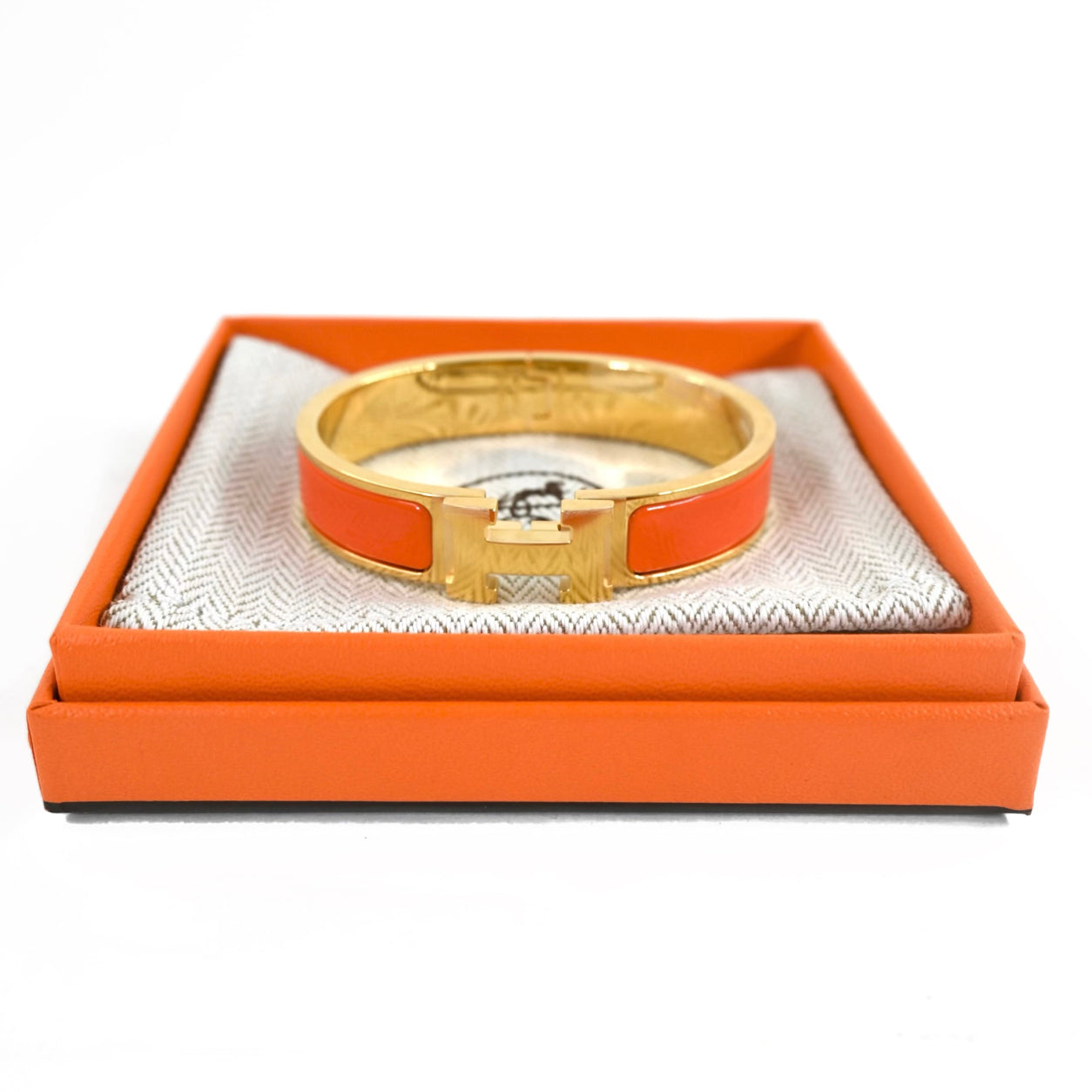 Hermès Clic H Orange with Gold