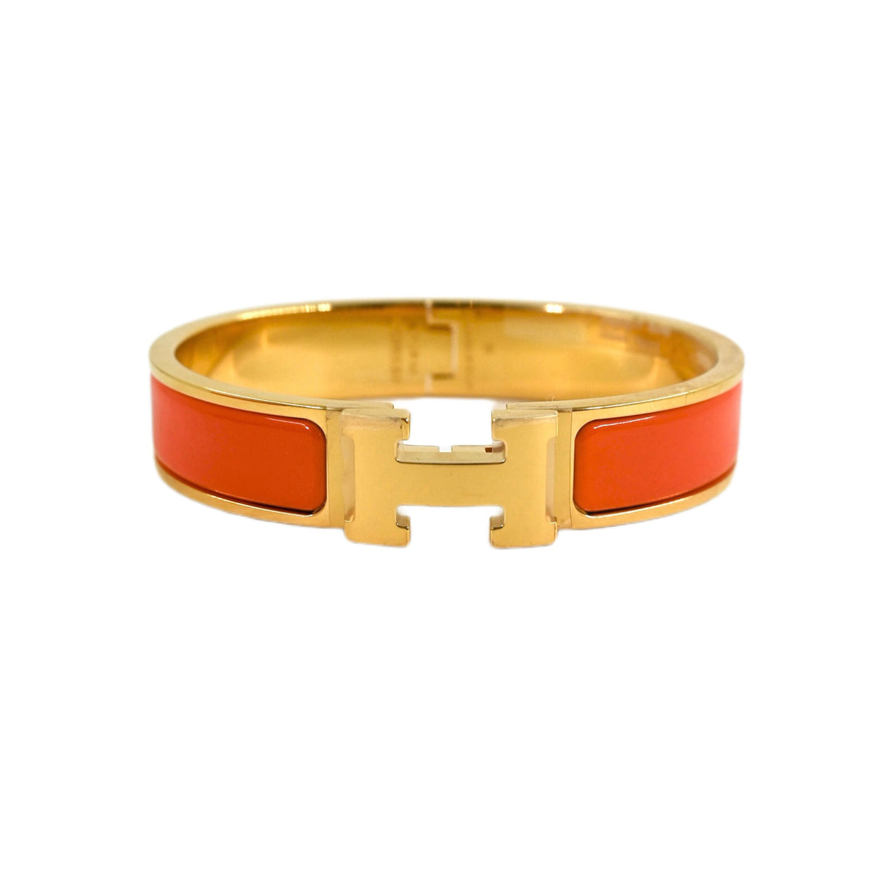 Hermès Clic H Orange with Gold