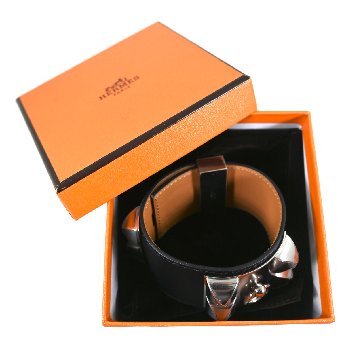 Hermès Collier de Chien in Black with Silver Hardware