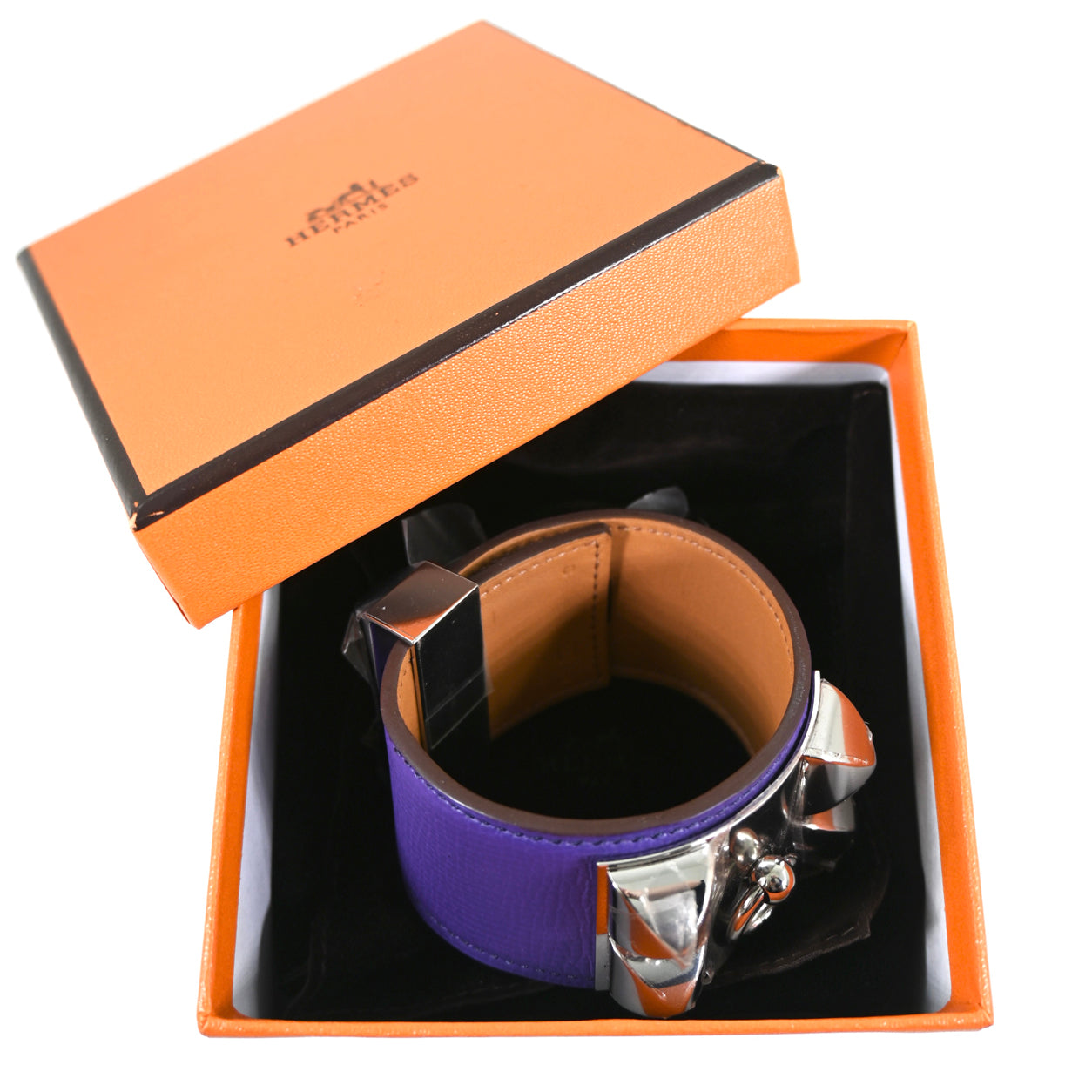 Hermès Collier de Chien in Iris with Silver Hardware