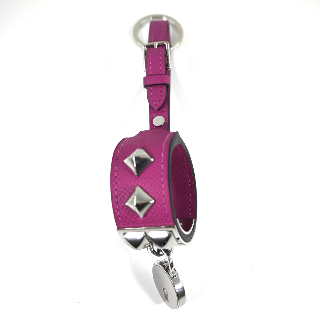 Hermès Collier de Chien Key Ring in Rose Pourpre