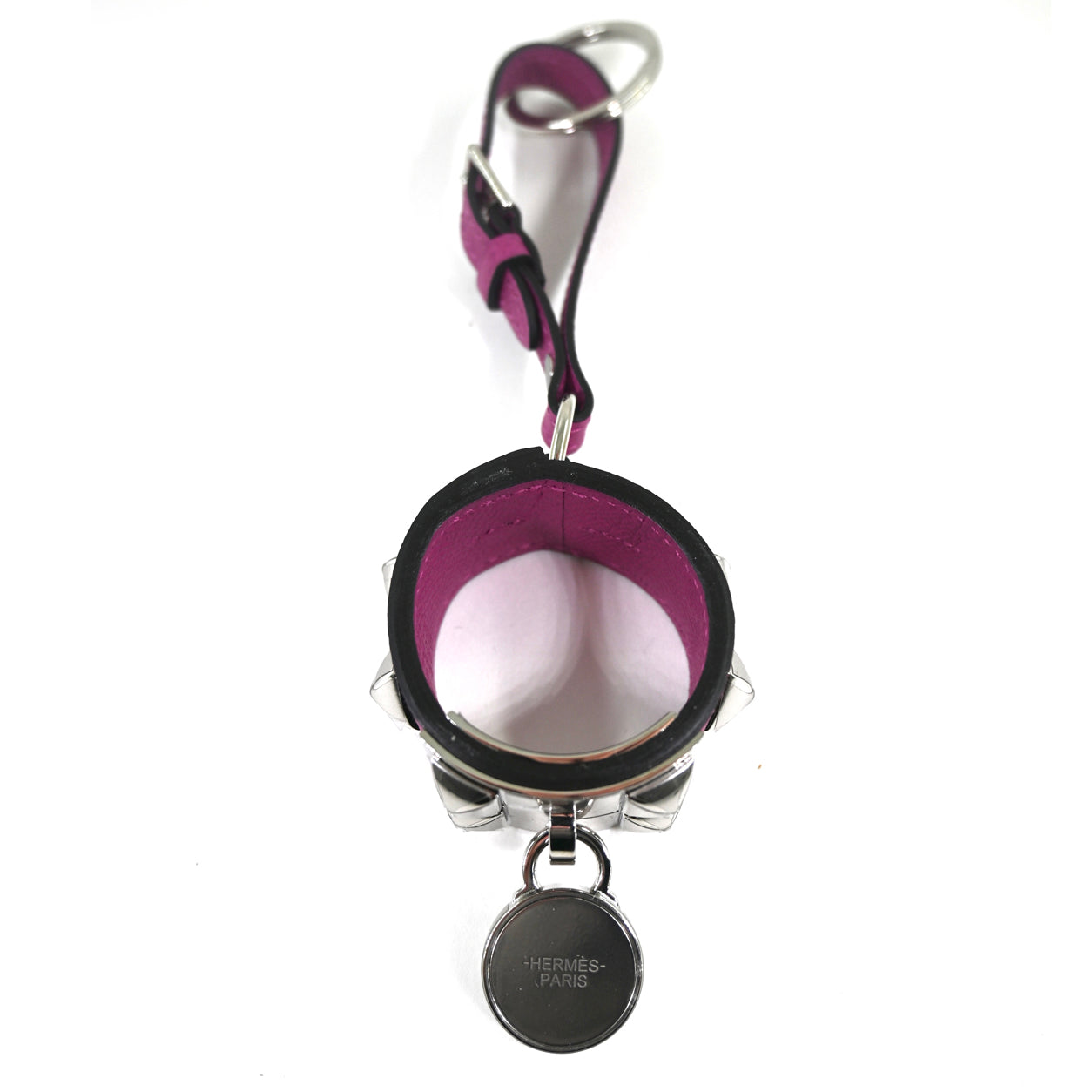 Hermès Collier de Chien Key Ring in Rose Pourpre