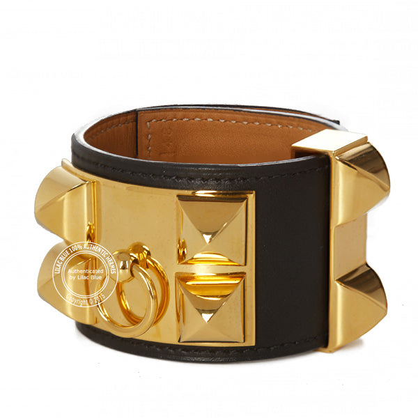 Hermès Collier de Chien in Black with Gold Hardware - Preloved