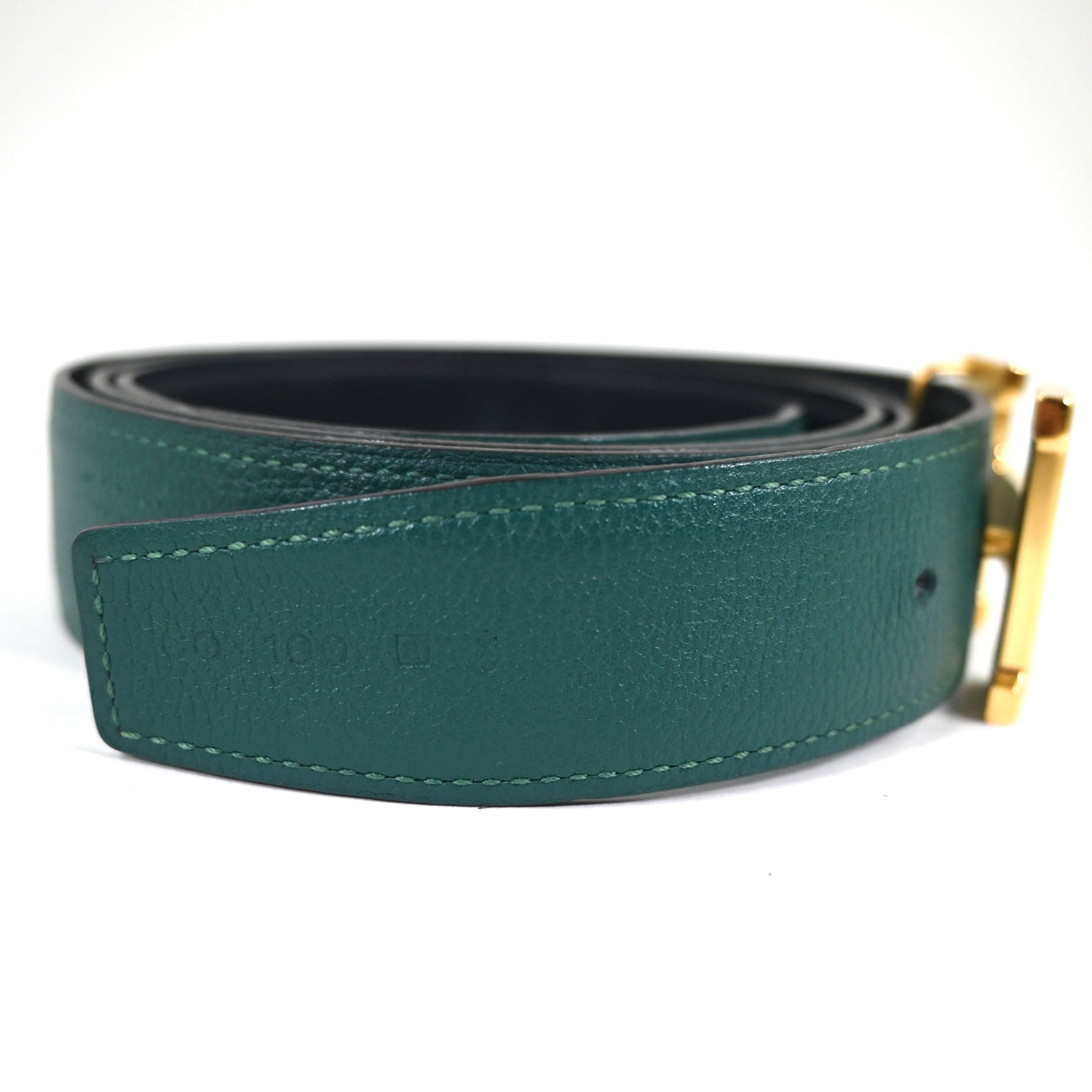 Hermès Constance Belt in Malachite & Blue. Swift & Epsom. Gold - Preloved