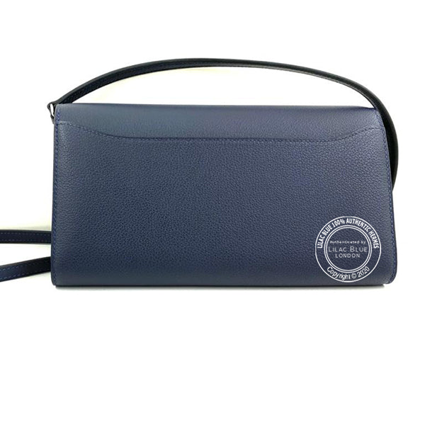 Hermès Constance Wallet To Go Bleu Nuit Evercolor PHW