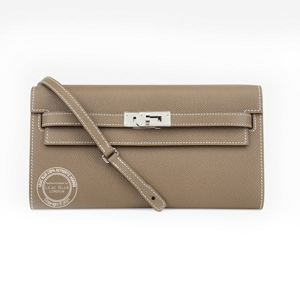 Hermès Kelly Wallet to Go Etoupe Epsom GHW