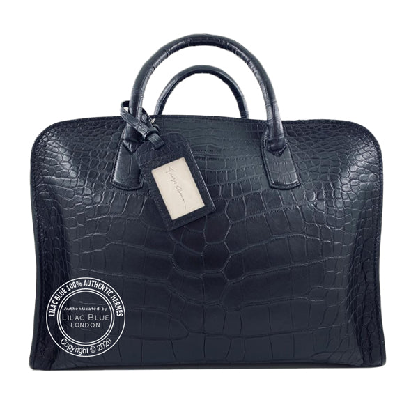 Georgio Armani Holdall Black Matte Alligator