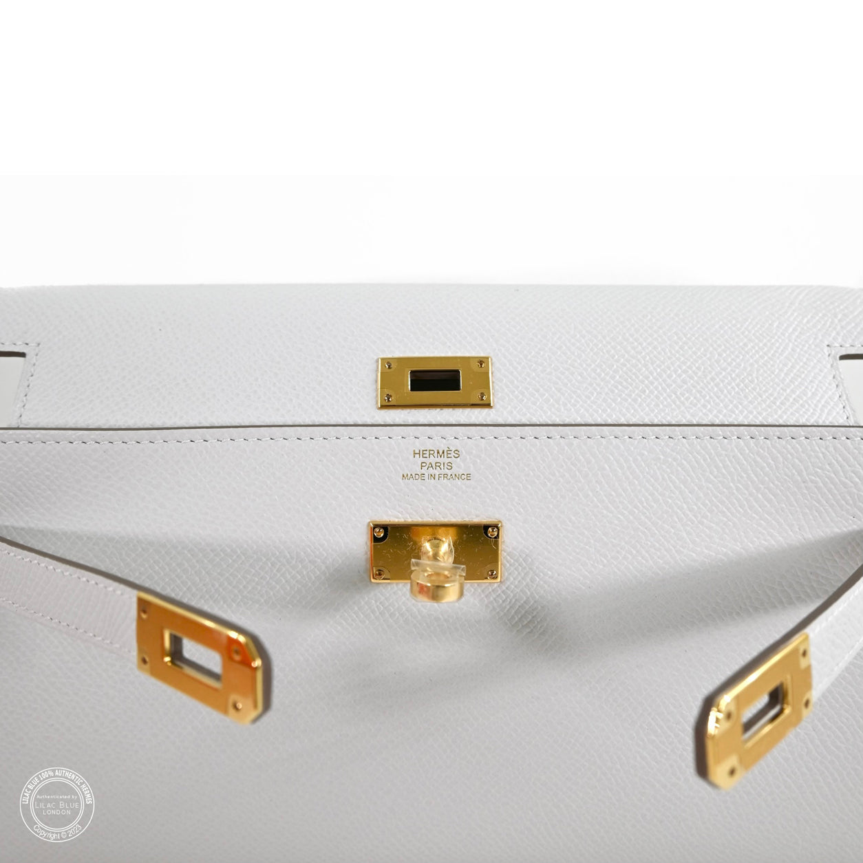 Hermès Kelly Wallet to Go Gris Pale Epsom GHW