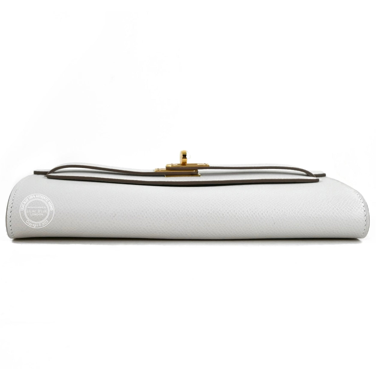 Hermès Kelly Wallet to Go Gris Pale Epsom GHW