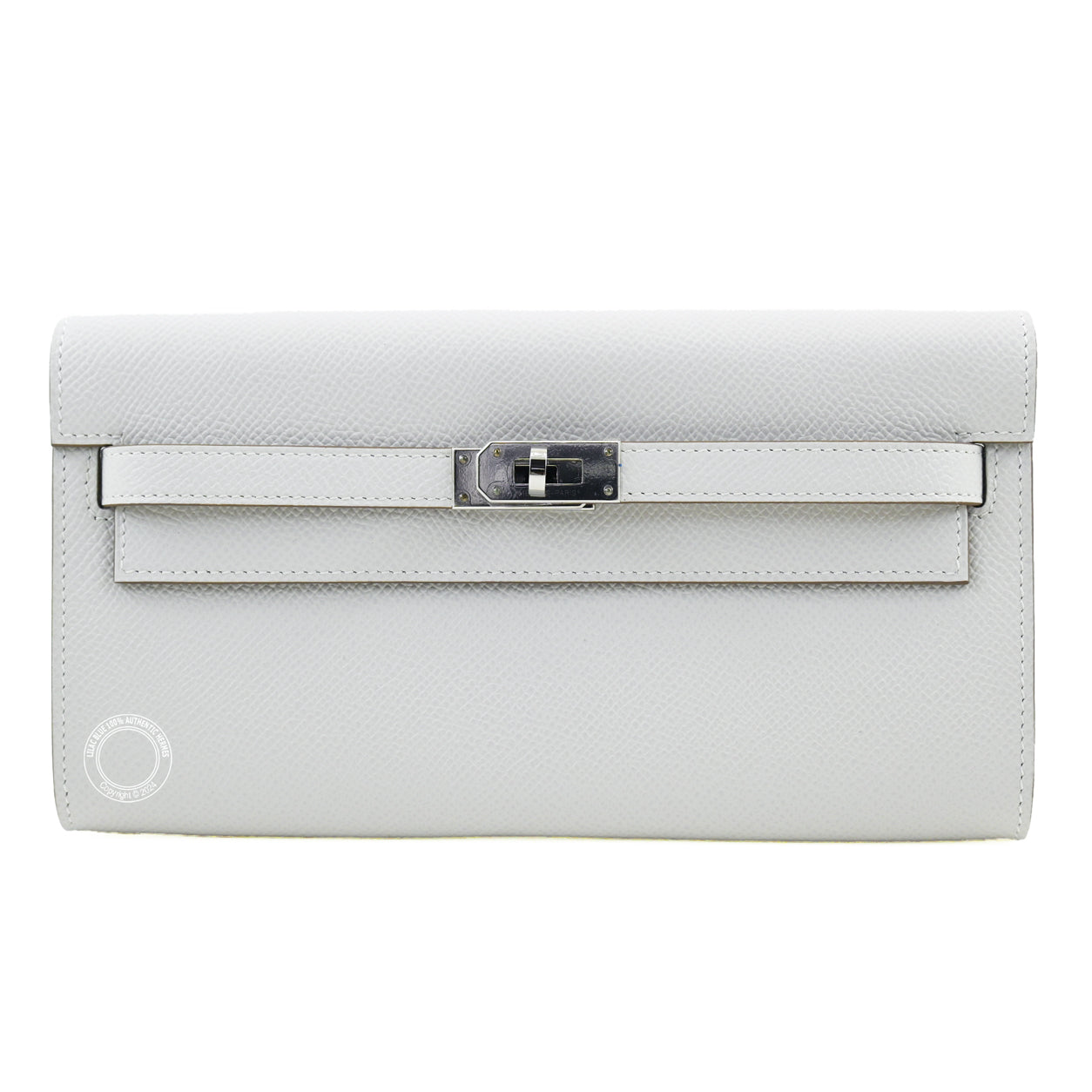 Hermès Kelly 20cm Wallet To Go Gris Pale Epsom PHW