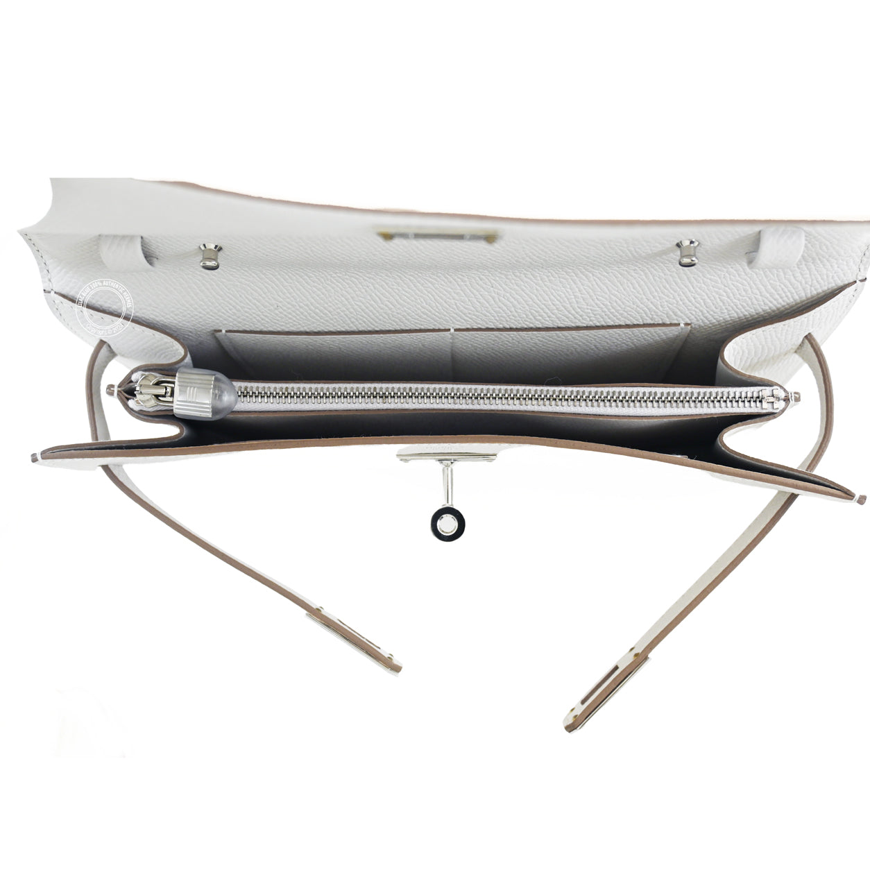 Hermès Kelly 20cm Wallet To Go Gris Pale Epsom PHW