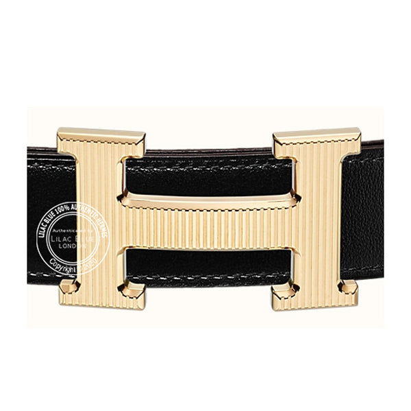 Hermès Belt Buckle H Strie Gold