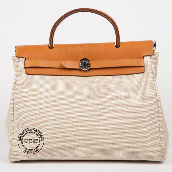 Hermès Herbag 31cm Canvas/Natural Leather - Preloved