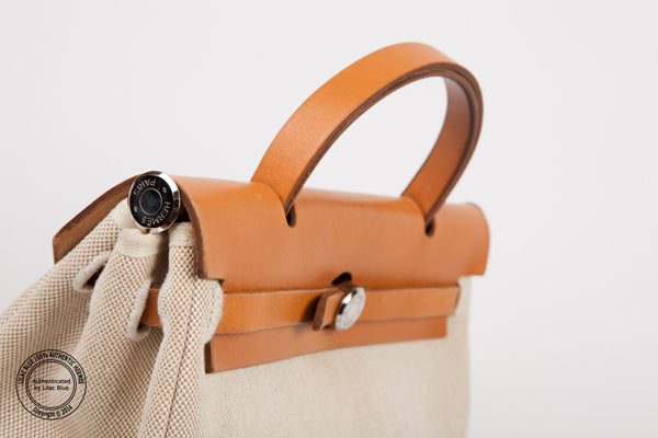 Hermès Herbag 31cm Canvas/Natural Leather - Preloved