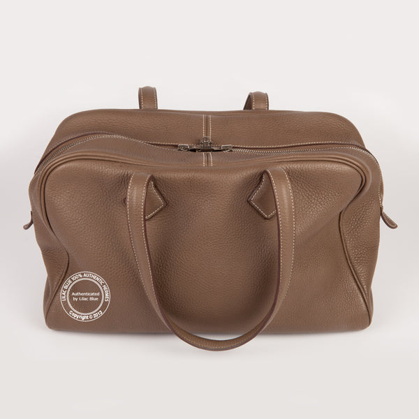 Hermès Victoria II 32cm Etoupe Togo PHW - Preloved