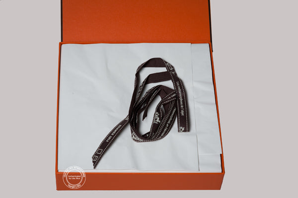 Hermès Brown and Black Leather Belt. Gold