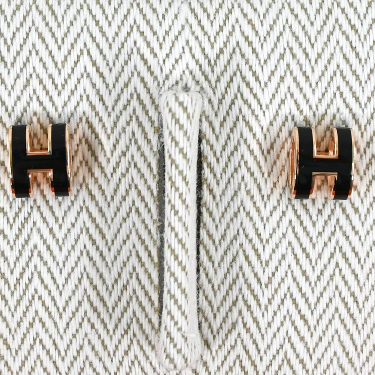 Hermes Mini Pop H Earrings. Black/Gold
