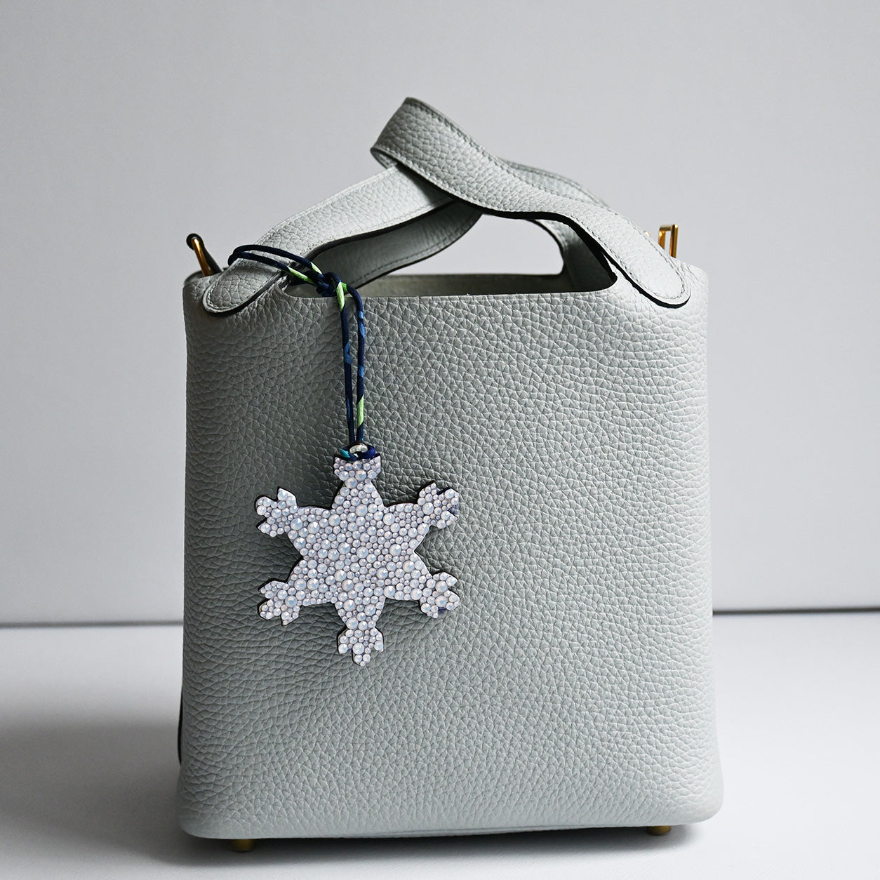 Hermès Snowflake Charm. Pale Blue with Swarovski Crystal