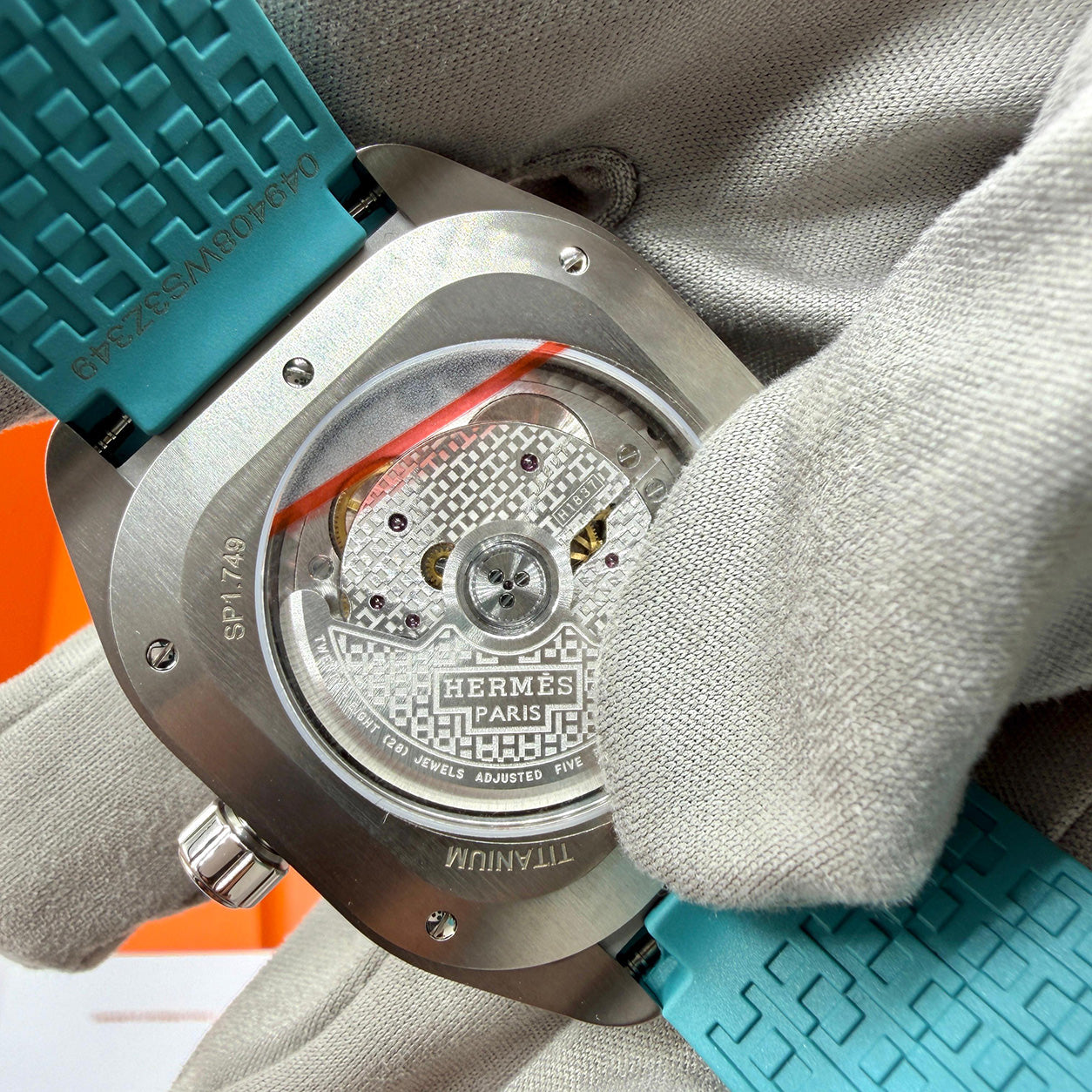 Hermès H08 Titanium with Bleu St Cyr Strap