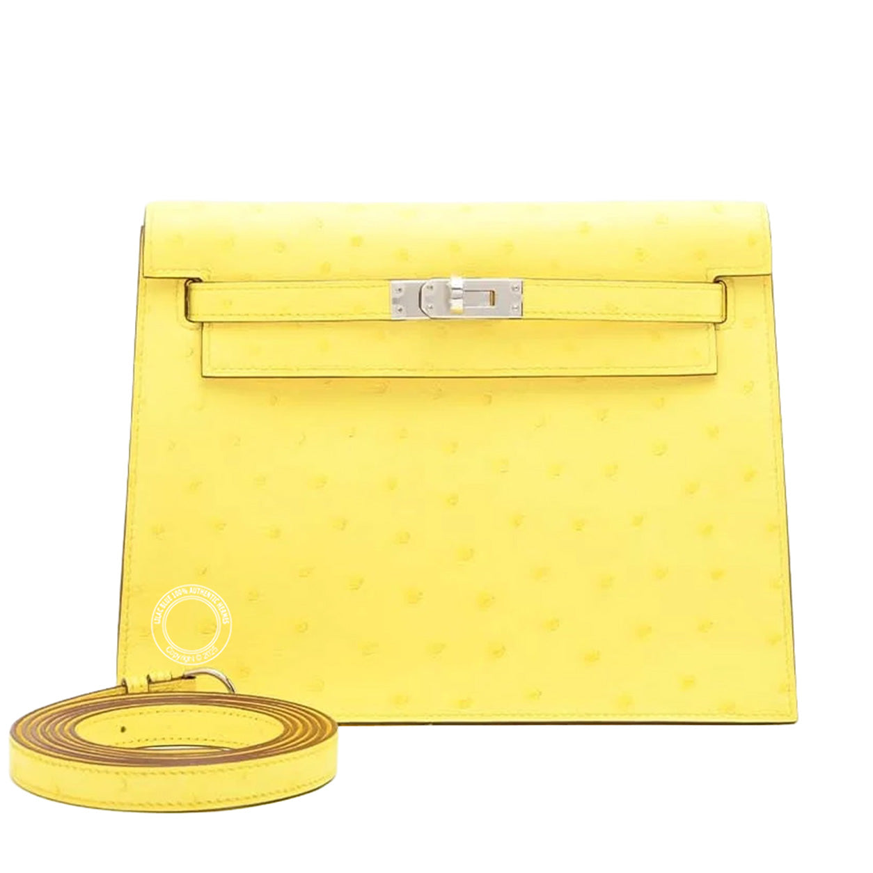 Hermes Kelly Danse Jaune Citron Ostrich PHW