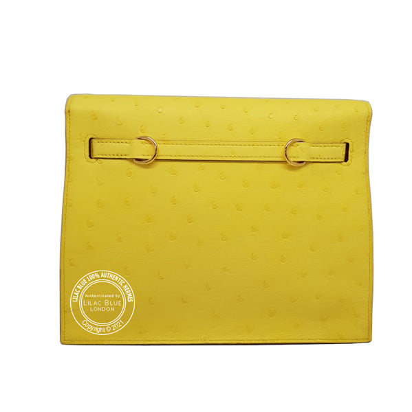 Hermès Kelly Danse Jaune Citron Ostrich GHW