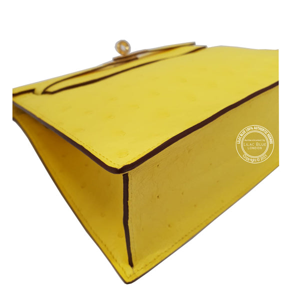 Hermès Kelly Danse Jaune Citron Ostrich GHW