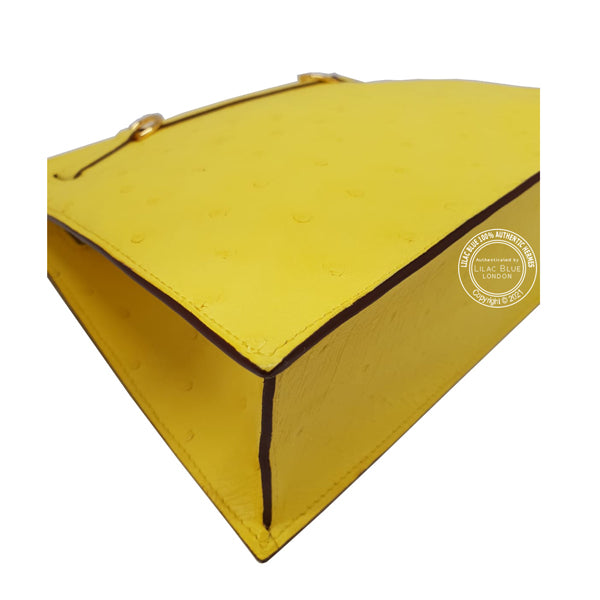 Hermès Kelly Danse Jaune Citron Ostrich GHW