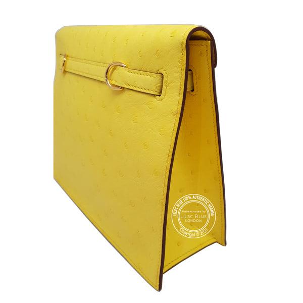 Hermès Kelly Danse Jaune Citron Ostrich GHW