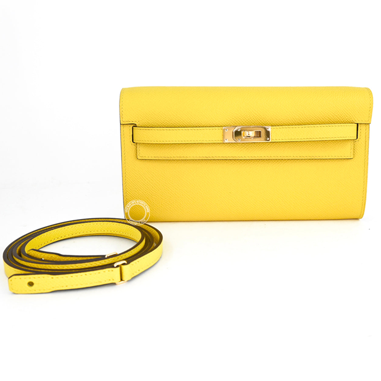 Hermès Kelly 20cm Wallet to Go Jaune de Naples Epsom GHW