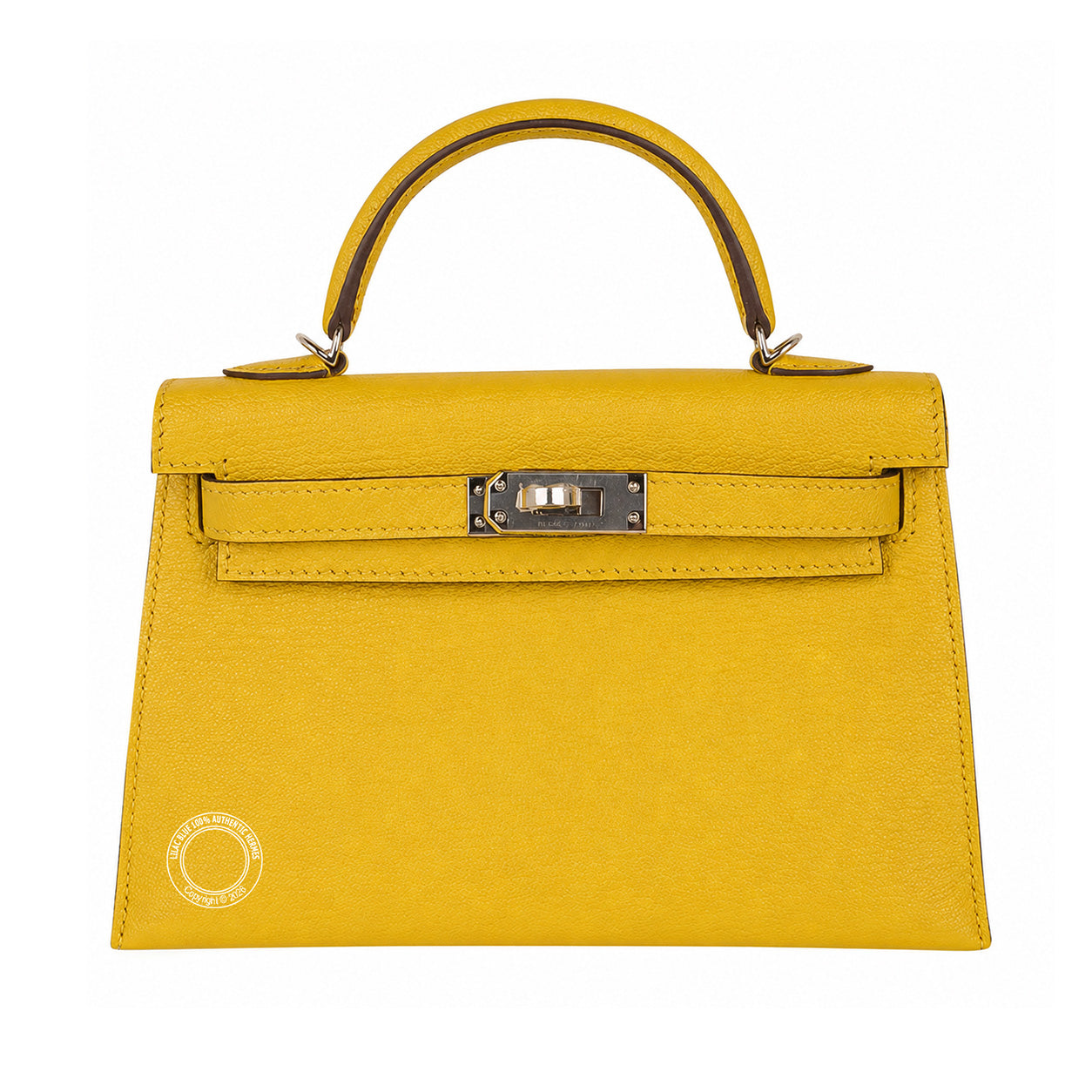 Hermès Kelly 20cm Jaune de Naples Chevre PHW