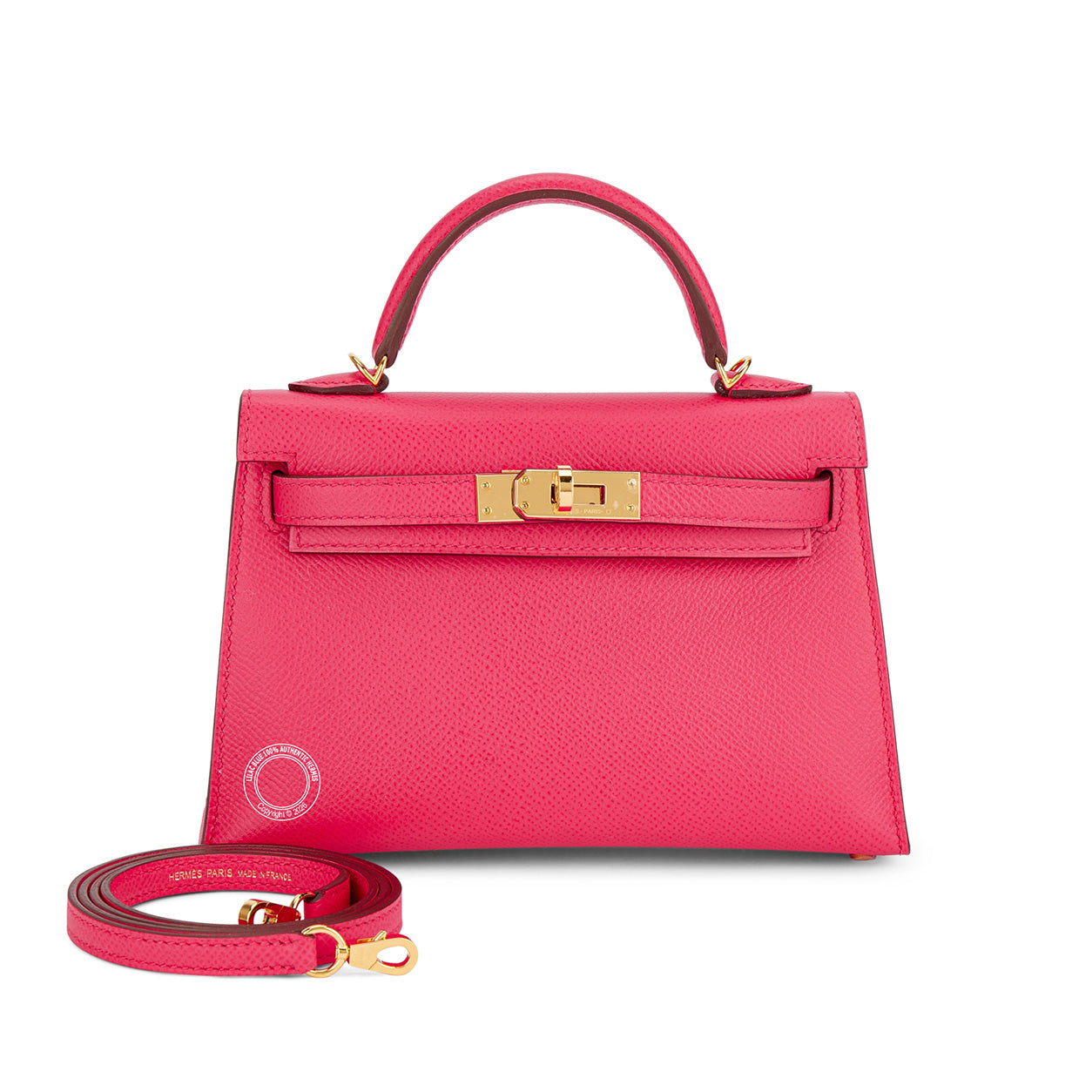 Hermès Kelly 20cm Rose Extreme Epsom GHW