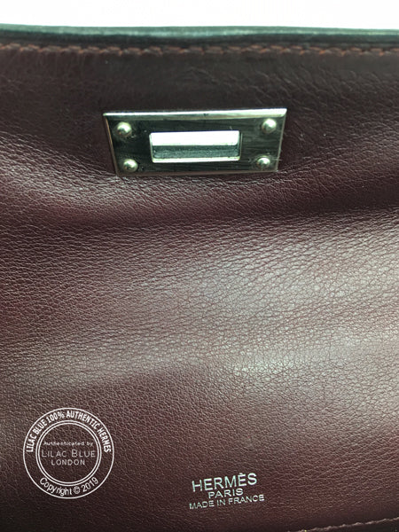 Hermès Kelly 31cm Prune Cut Pochette Swift PHW - Preloved