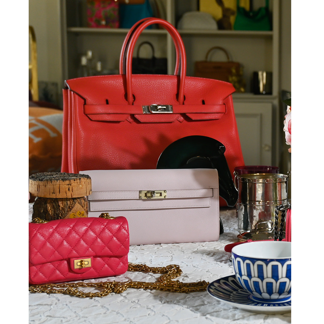 Hermès Kelly 20cm Wallet to Go Mauve Pale Evercolor PHW