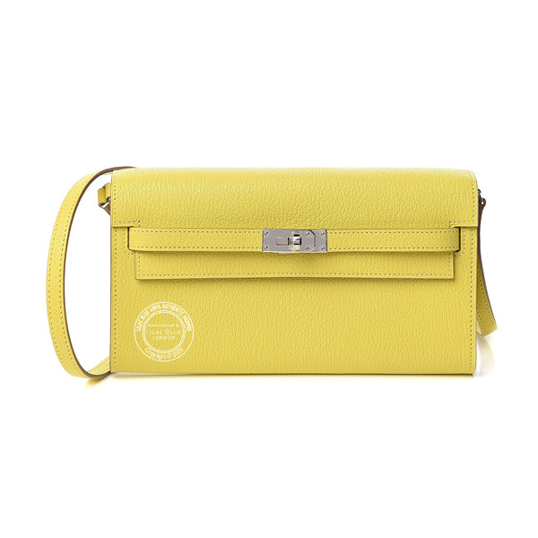 Hermès Kelly Wallet to Go Lime Chevre PHW