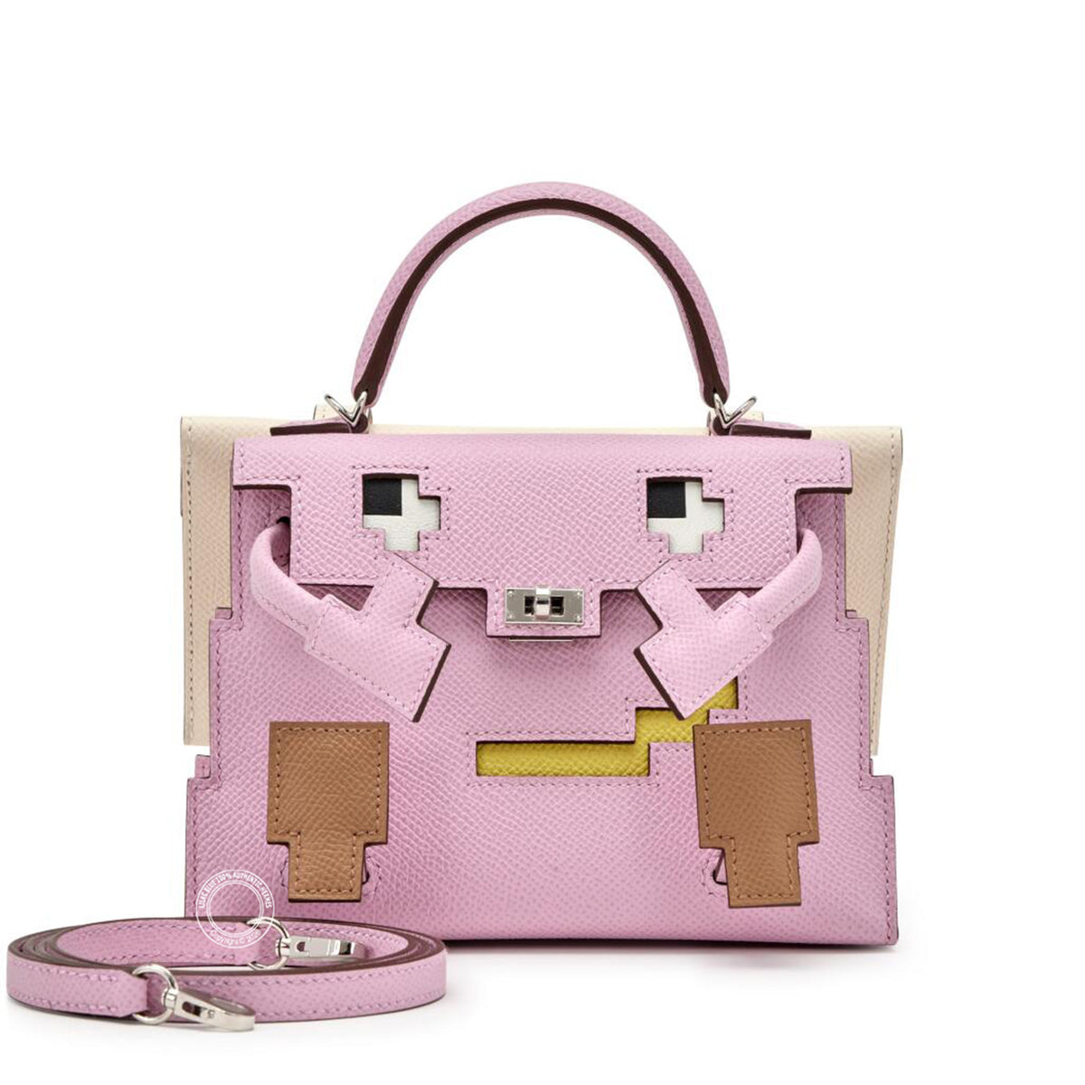 Hermès Kelly 16cm Doll Picto Mauve Sylvestre Epsom PHW