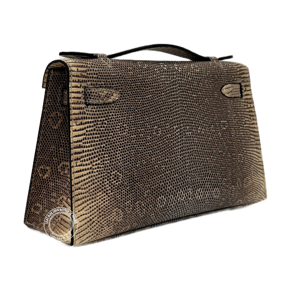Hermès Kelly 22cm Ombre Pochette Lizard PHW
