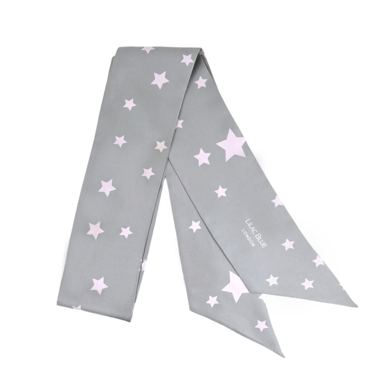 Stars Maxi Twilly - Light Grey & Pink