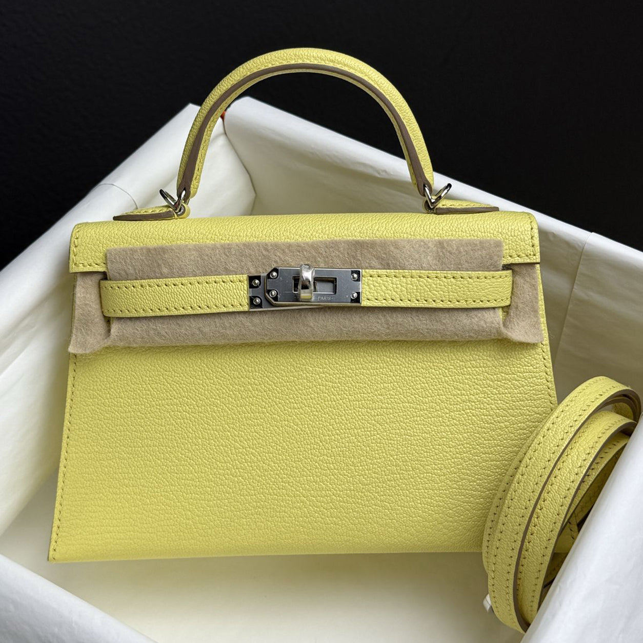 Hermès Kelly 20cm Limoncello Chevre PHW