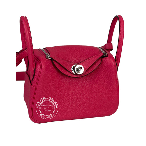 Hermès Lindy 20cm Rose Extreme Clemence PHW