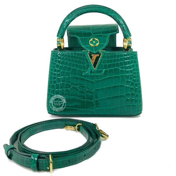 Louis Vuitton Capucines Mini Emeraud Shiny Croc GHW