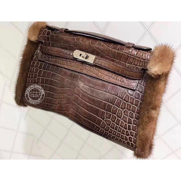 Hermès Kelly Manchon Crocodile/Mink