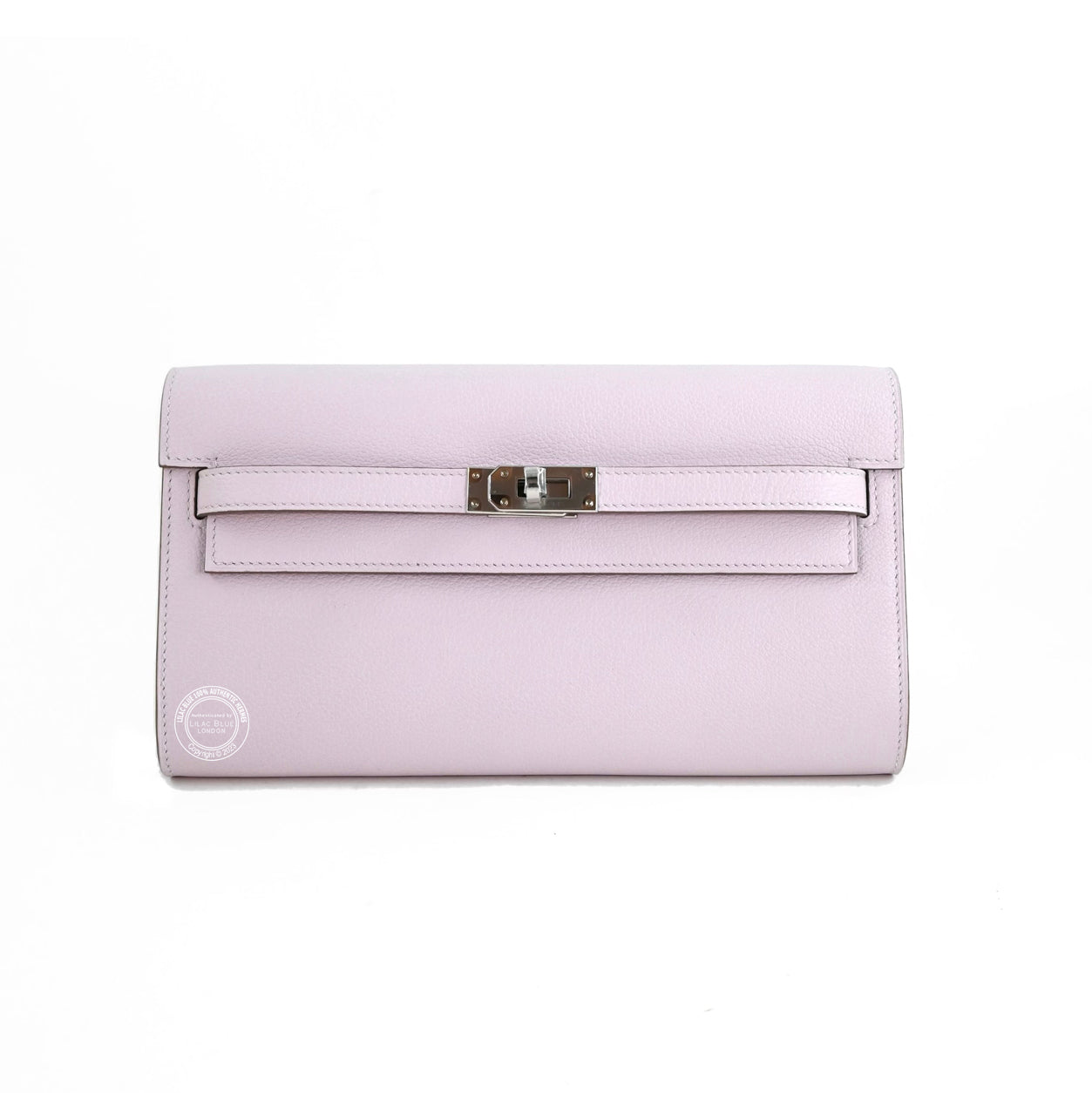 Hermès Kelly 20cm Wallet to Go Mauve Pale Evercolor PHW