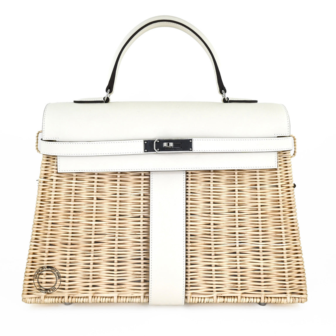 Hermès Kelly 35cm Nata Picnic Swift/Osier PHW