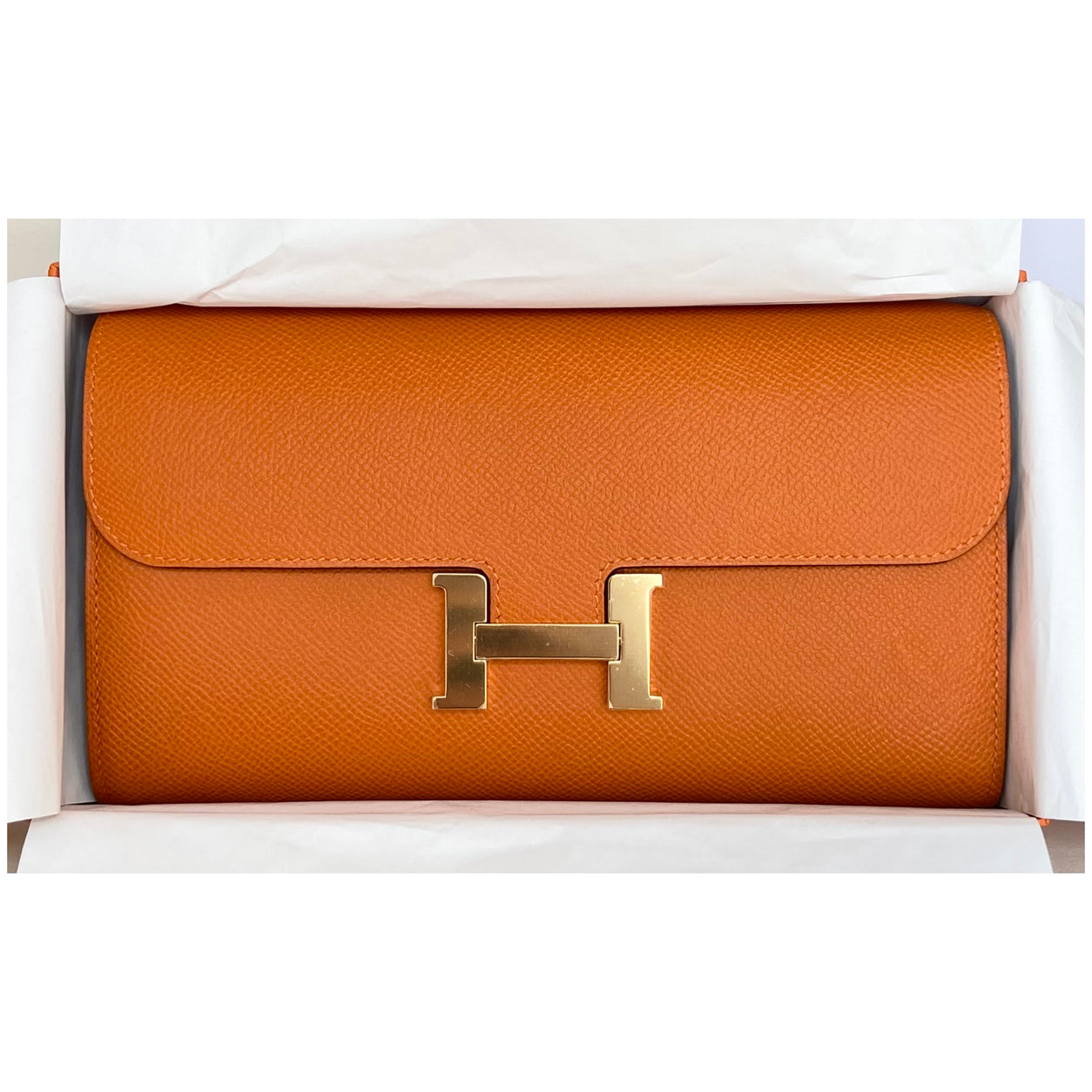 Hermes Constance Wallet To Go Orange Epsom GHW